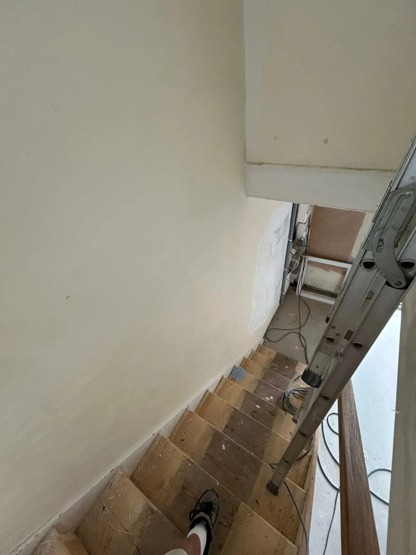Room before — plasterboard walls with jointing compound