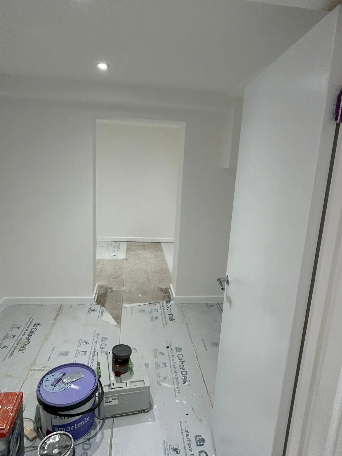 Corridor and doorway with fresh paintwork